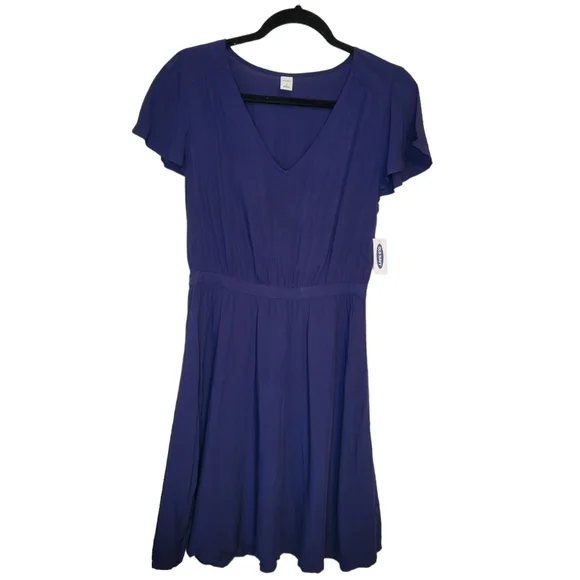 NWT Old Navy Waist Defined V Neck Flutter Sleeve Dress, Size Small - Picture 2 of 7